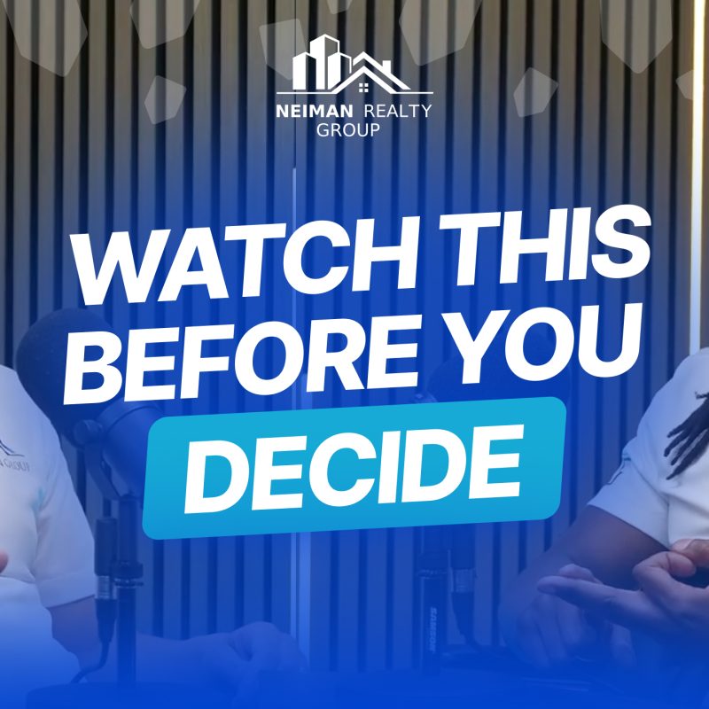 Cash Offer vs Traditional Listing: What Home Sellers Must Know 1 Two men in white polo shirts discuss real estate, with text "WATCH THIS BEFORE YOU DECIDE" and "NEIMAN REALTY GROUP".