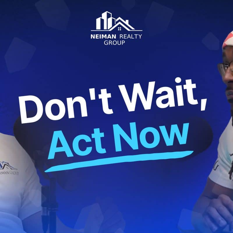 Behind on Mortgage Payments? What to Do Before Foreclosure 10 Two men in white polo shirts with a logo on a blue background with text "Don't Wait, Act Now".